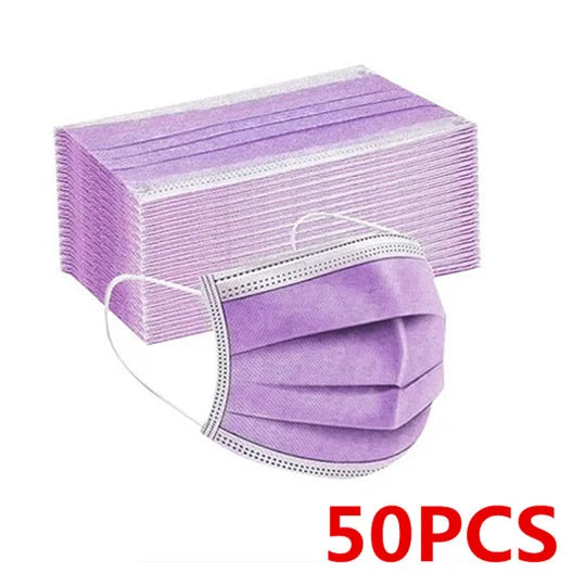 Disposable Medical Face Mask 3 Layers (Pink/Blue/Black/White) - 50/100/200 Pcs