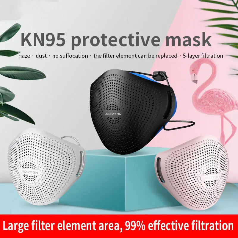 Silicone KN95 Protective Face Mask Unisex 5 layers PM2.5 Replaceable - 1 Pc