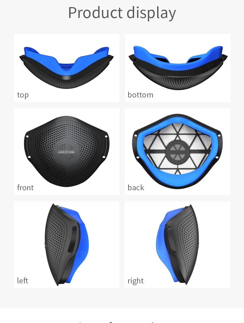 Silicone KN95 Protective Face Mask Unisex 5 layers PM2.5 Replaceable - 1 Pc