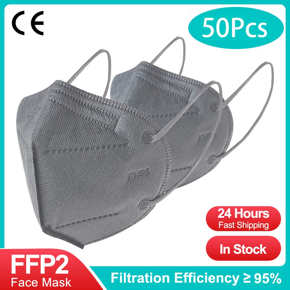 FFP2 KN95 Filter 5 Layers Disposable Face Mask (10/50/100/200 Pcs)