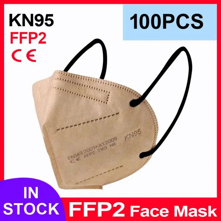 Disposable KN95 Face Masks 5 Layers FFP2 CE Approved - 50/100/200 Pcs