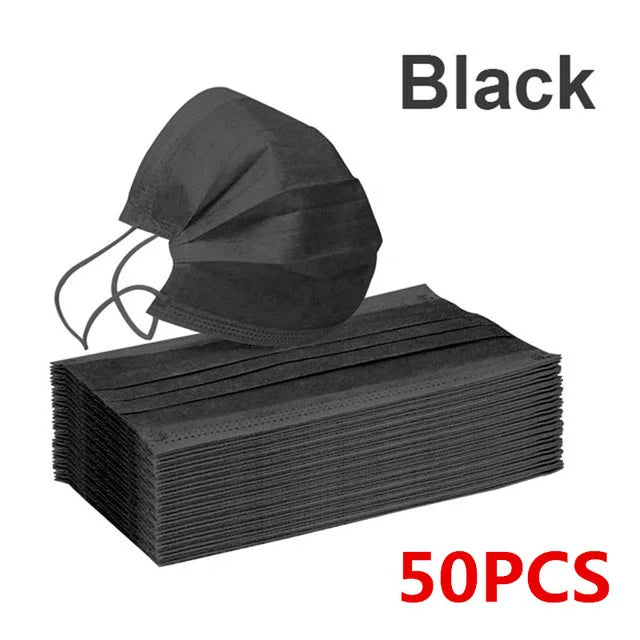 Disposable Medical Face Mask 3 Layers (Pink/Blue/Black/White) - 50/100/200 Pcs