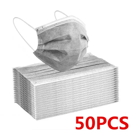 Disposable Medical Face Mask 3 Layers (Pink/Blue/Black/White) - 50/100/200 Pcs