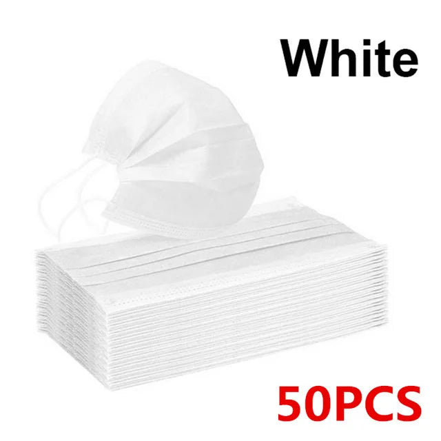 Disposable Medical Face Mask 3 Layers (Pink/Blue/Black/White) - 50/100/200 Pcs