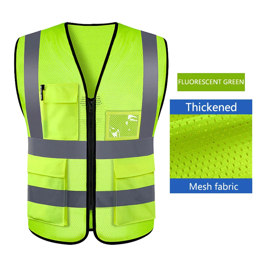 Safety High Visibility Vest Adjustable: Security Vests, Traffic Night, Outdoor