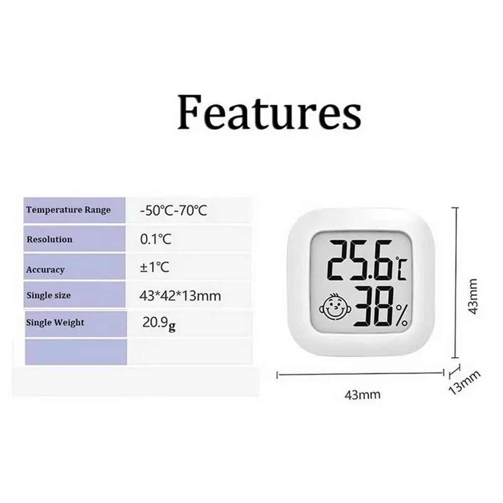 Digital LCD Mini Thermometer Hygrometer for Indoor Room - 1 Pc