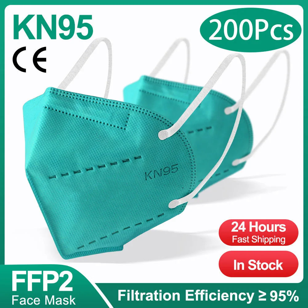 FFP2 KN95 Filter 5 Layers Disposable Face Mask (10/50/100/200 Pcs)