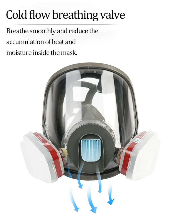 Full Gas Mask 6800: Anti-Fog, Dust Proof & Formaldehyde Protection | Industrial Safety - 1 Pc