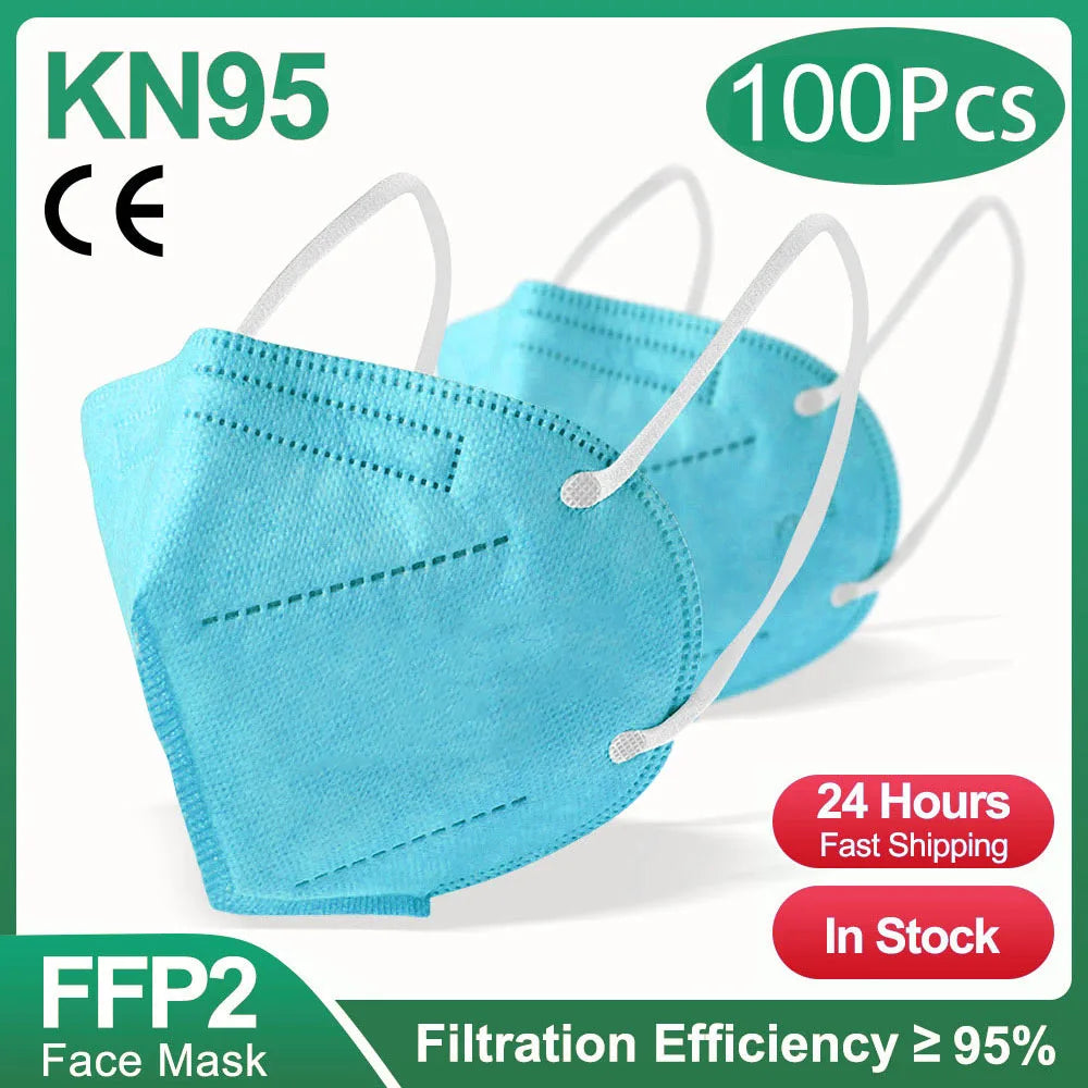FFP2 KN95 Filter 5 Layers Disposable Face Mask (10/50/100/200 Pcs)