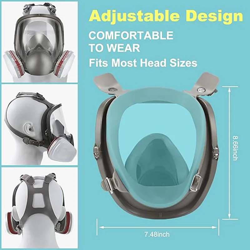 Full Gas Mask 6800: Anti-Fog, Dust Proof & Formaldehyde Protection | Industrial Safety - 1 Pc