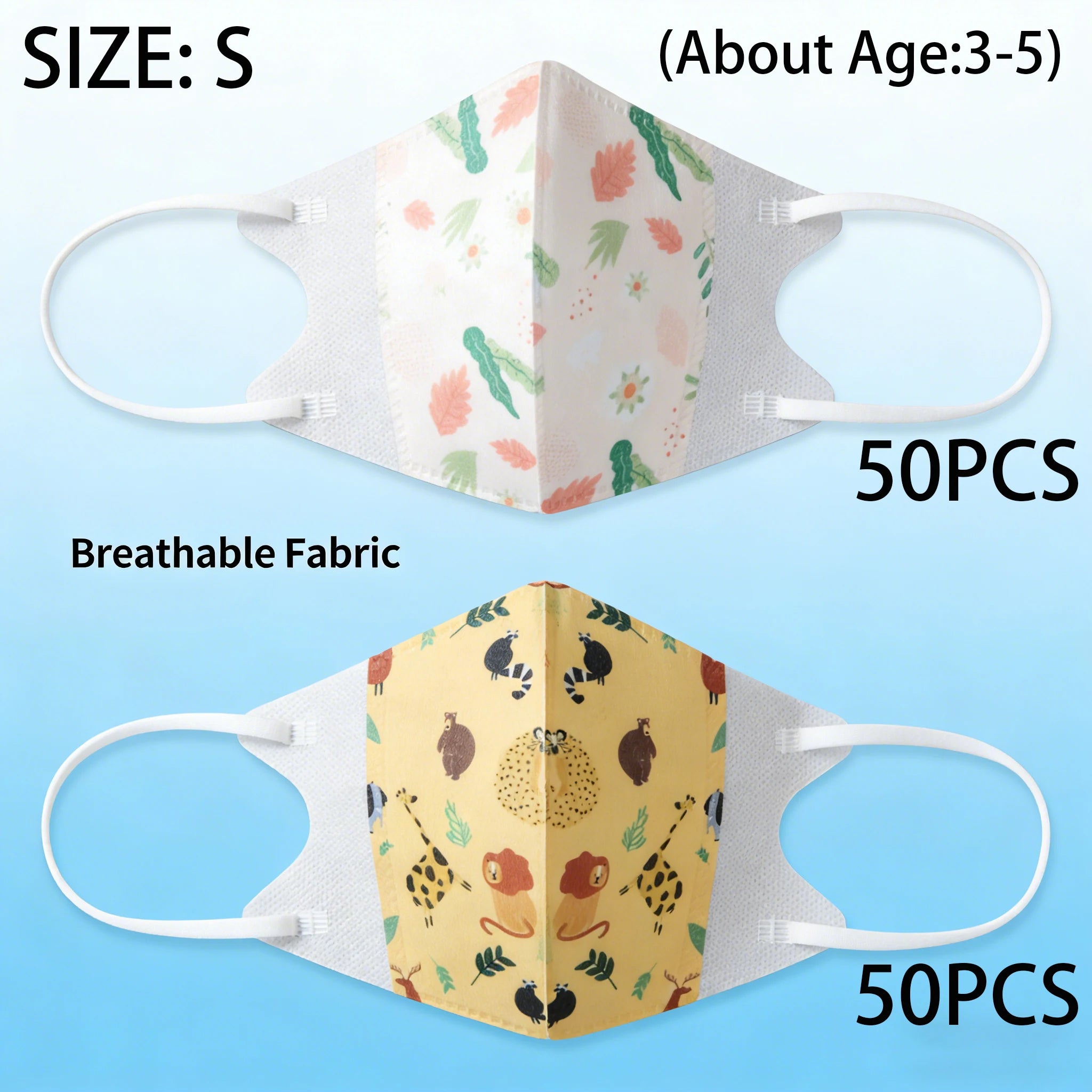 KN95 Kid Disposable Face Mask FPP2 Protective Age 3-5 & 6-12 3 Layers - 50-100 Pcs