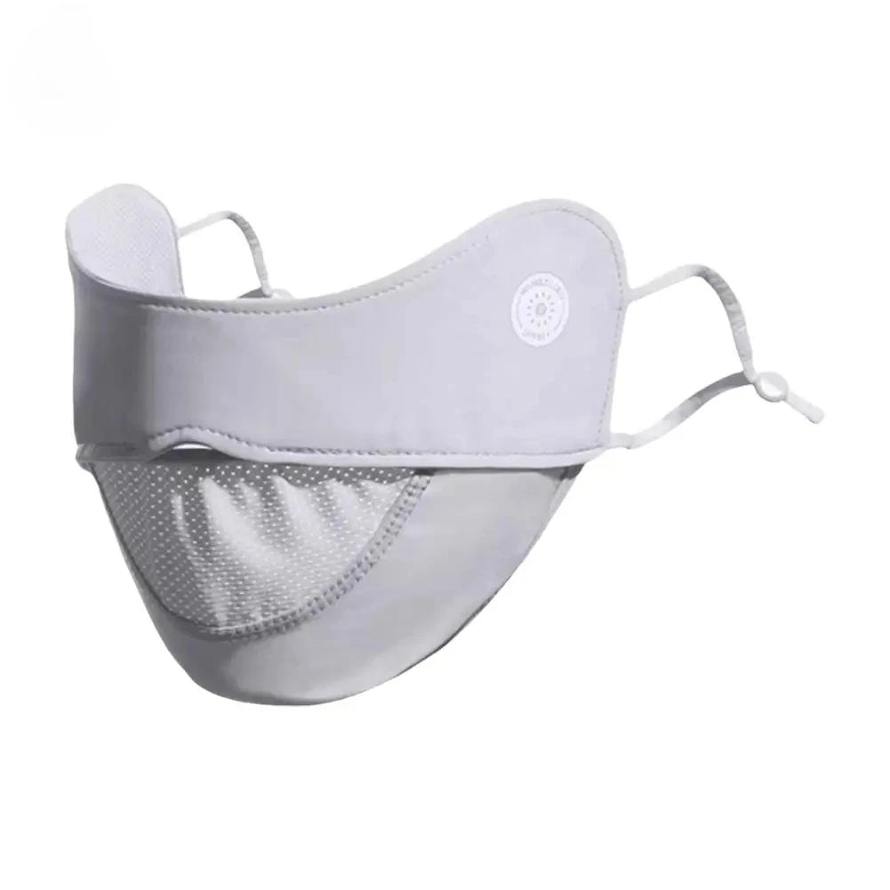 Ice Silk UPF50+ Face Mask - Thin Breathable Mesh Summer Outdoor Adjustable Anti-UV Sport Mask - 1 Pc