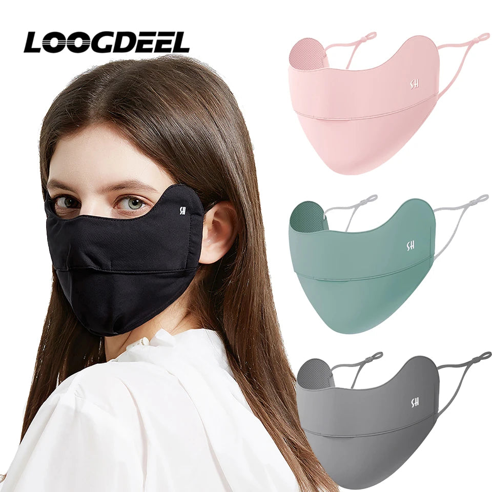 UPF50+ UV Sun Protection Ice Silk Face Mask - Adjustable Breathable Mask for Cycling, Running, Sports, Outdoor - Unisex
