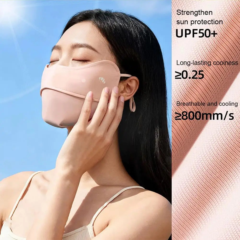 UPF 50+ Sun Protection Face Mask for Women, Cooling Breathable UV Face Cover for Outdoor Sports - 1 Pc