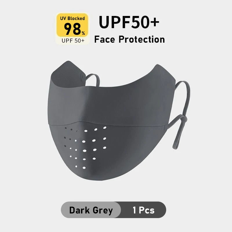 Summer Ice Silk Face Mask UPF50+ UV Sun Protection - Adjustable Breathable Mask For Outdoor / Running / Cycling / Sports - Unisex