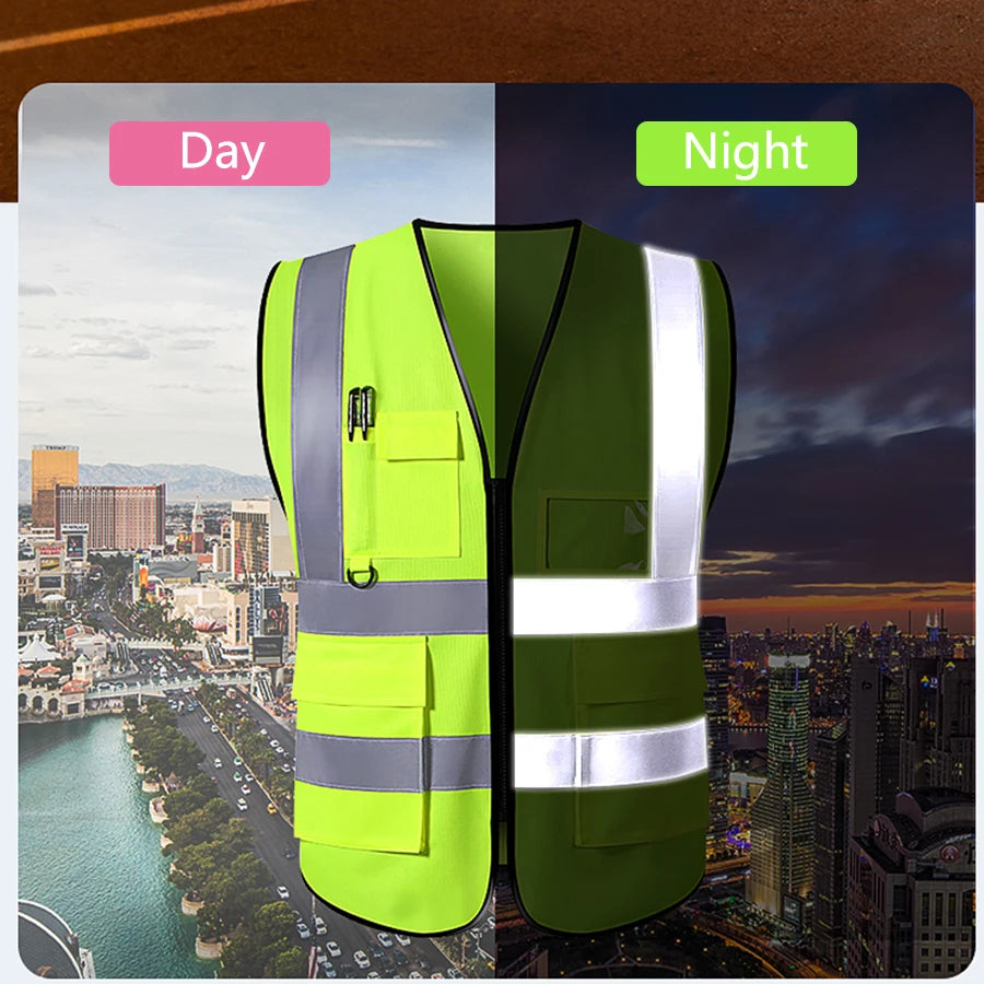 Safety High Visibility Vest Adjustable: Security Vests, Traffic Night, Outdoor