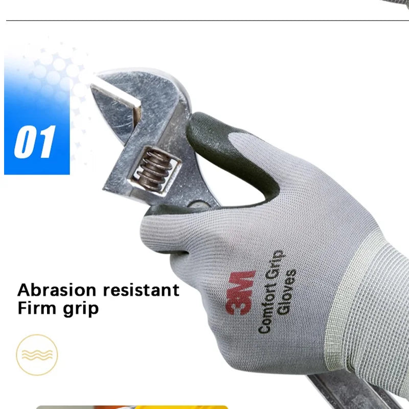 3M Protective Industrial Gloves Wear-resistant, non-slip Work Gloves, Nitrile Coated for Safety Protection