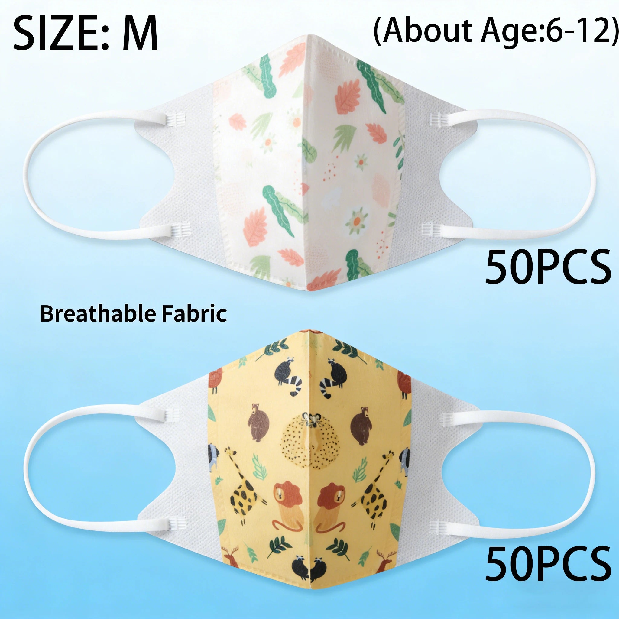 KN95 Kid Disposable Face Mask FPP2 Protective Age 3-5 & 6-12 3 Layers - 50-100 Pcs