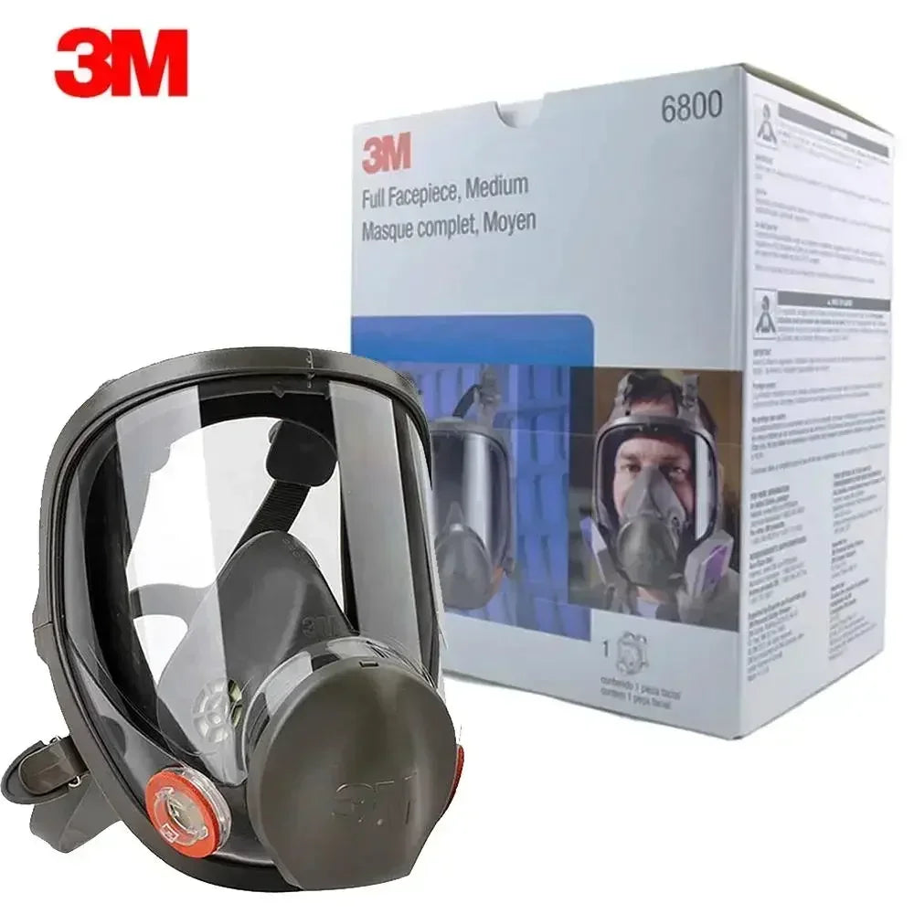 3M 6800 Respirator Full Gas Mask - Industry Chemical, Painting, Spraying, Safety Work, Filter Dust - 1 Pc