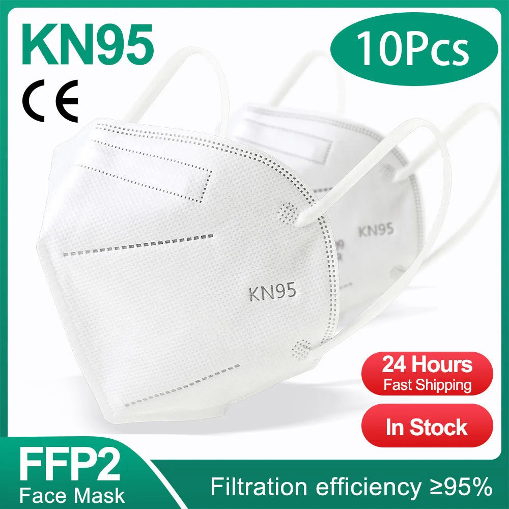 FFP2 KN95 Filter 5 Layers Disposable Face Mask (10/50/100/200 Pcs)