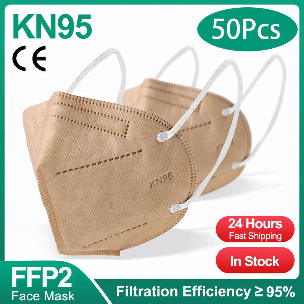 FFP2 KN95 Filter 5 Layers Disposable Face Mask (10/50/100/200 Pcs)