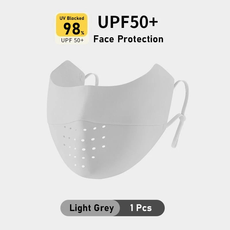 Summer Ice Silk Face Mask UPF50+ UV Sun Protection - Adjustable Breathable Mask For Outdoor / Running / Cycling / Sports - Unisex
