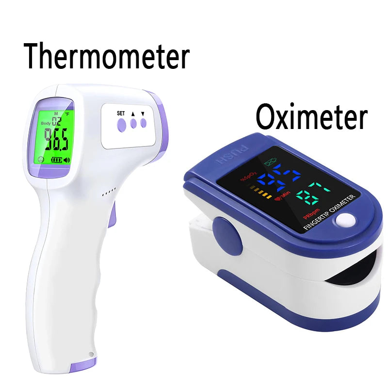 Digital Infrared Thermometer Forehead & Medical Portable Pulse Oximeter
