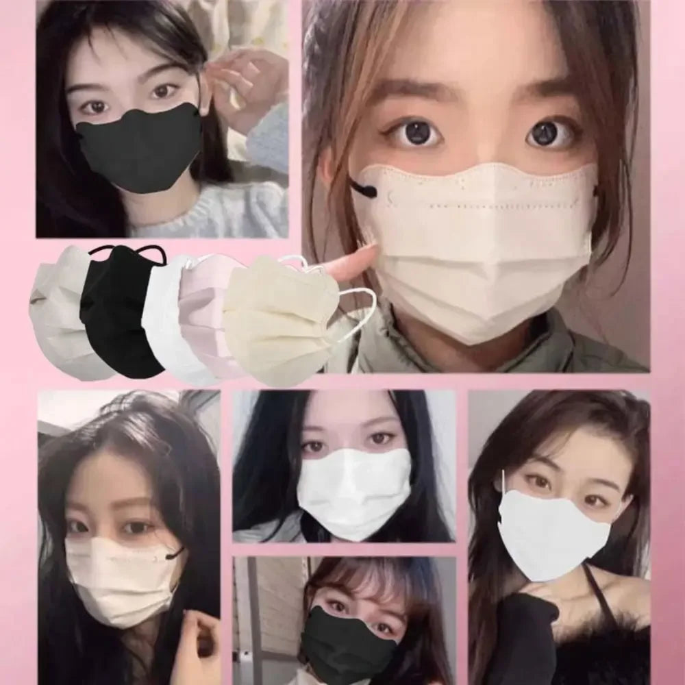 Butterfly Shaped Design Disposable Face Mask Breathable 3 Layers Anti-Dust - 50 Pcs