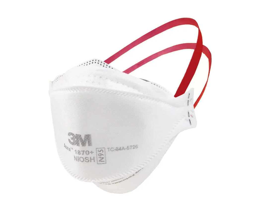 3M Aura 1870+ Respirator N95 PM2.5 foldable Breathable Mask - Anti Foaming Spray. Industrial Dust, Haze, Anti Dust Particles - 1/10 Pcs