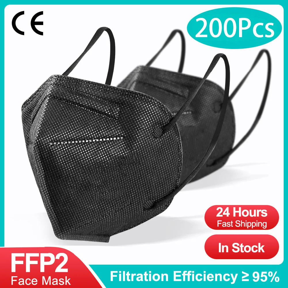 FFP2 KN95 Filter 5 Layers Disposable Face Mask (10/50/100/200 Pcs)