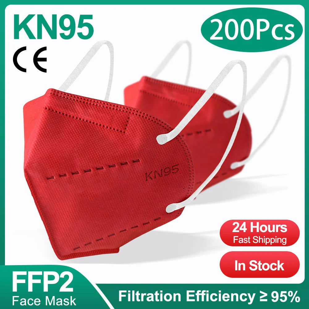 FFP2 KN95 Filter 5 Layers Disposable Face Mask (10/50/100/200 Pcs)