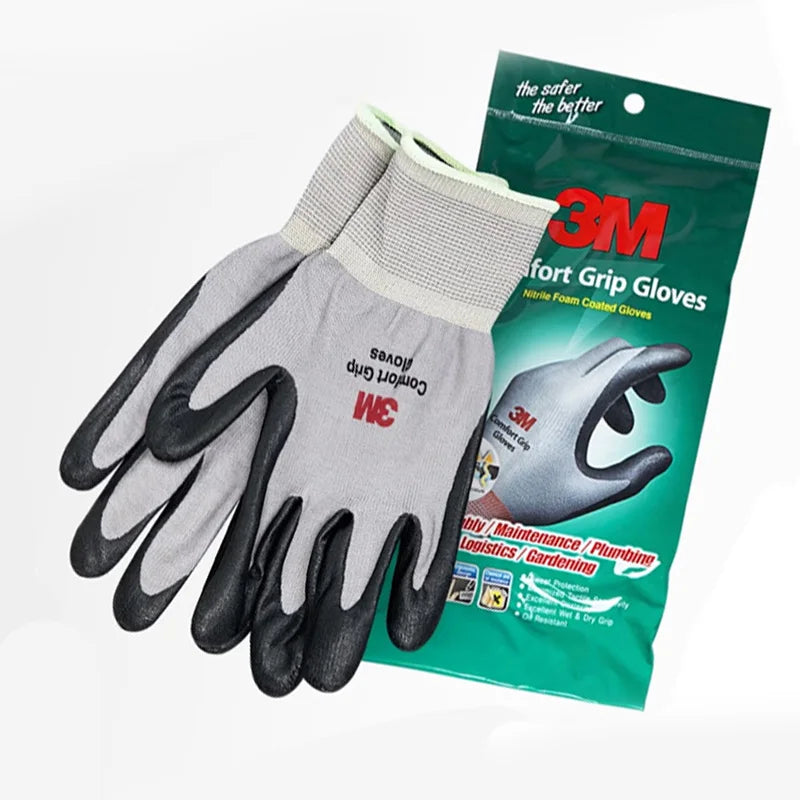 3M Protective Industrial Gloves Wear-resistant, non-slip Work Gloves, Nitrile Coated for Safety Protection