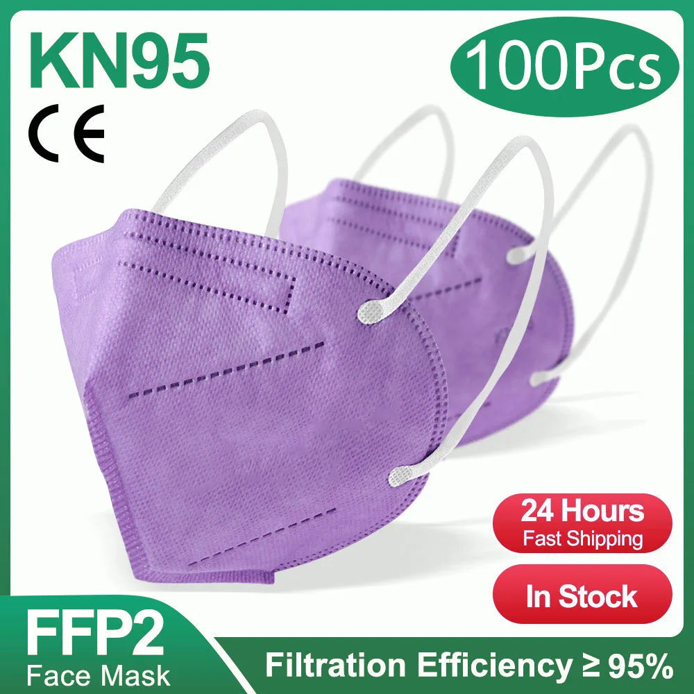 FFP2 KN95 Filter 5 Layers Disposable Face Mask (10/50/100/200 Pcs)
