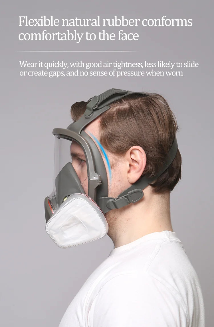 Full Gas Mask 6800: Anti-Fog, Dust Proof & Formaldehyde Protection | Industrial Safety - 1 Pc