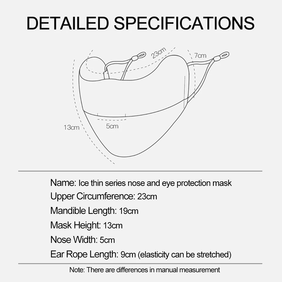 UPF50+ UV Sun Protection Ice Silk Face Mask - Adjustable Breathable Mask for Cycling, Running, Sports, Outdoor - Unisex