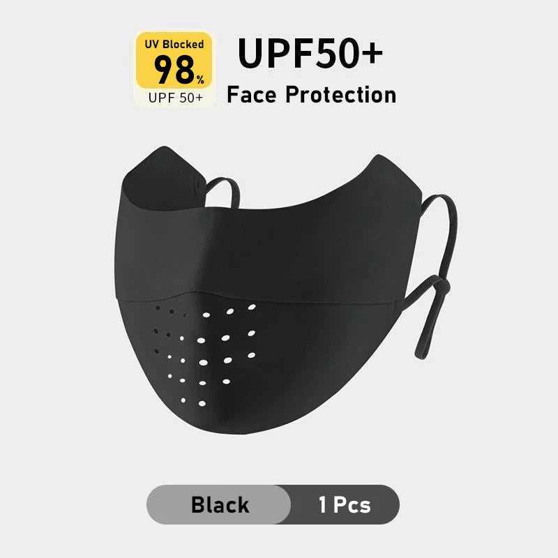 Summer Ice Silk Face Mask UPF50+ UV Sun Protection - Adjustable Breathable Mask For Outdoor / Running / Cycling / Sports - Unisex