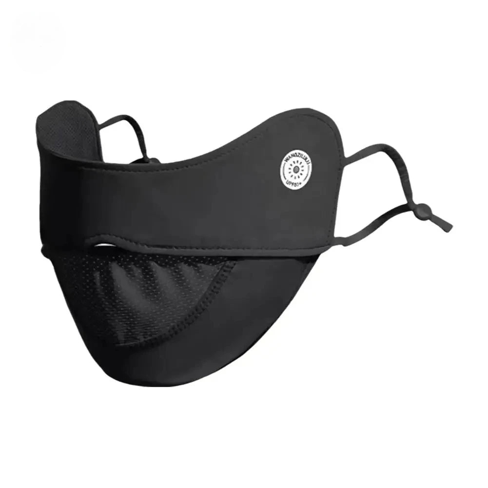 Ice Silk UPF50+ Face Mask - Thin Breathable Mesh Summer Outdoor Adjustable Anti-UV Sport Mask - 1 Pc
