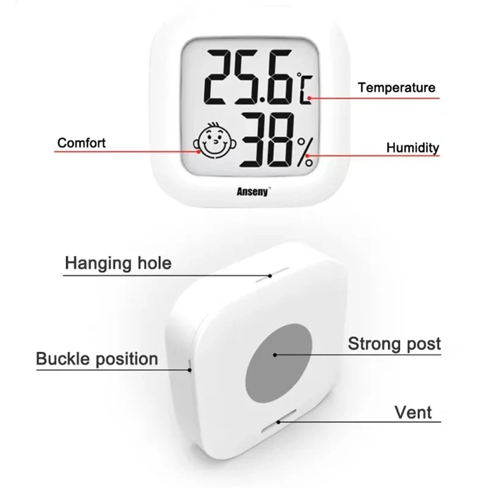 Digital LCD Mini Thermometer Hygrometer for Indoor Room - 1 Pc