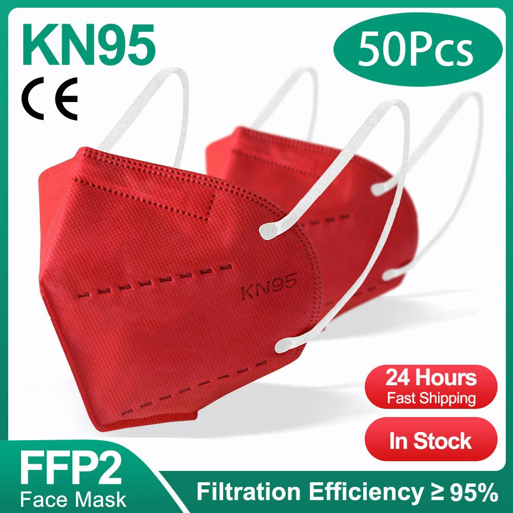 FFP2 KN95 Filter 5 Layers Disposable Face Mask (10/50/100/200 Pcs)