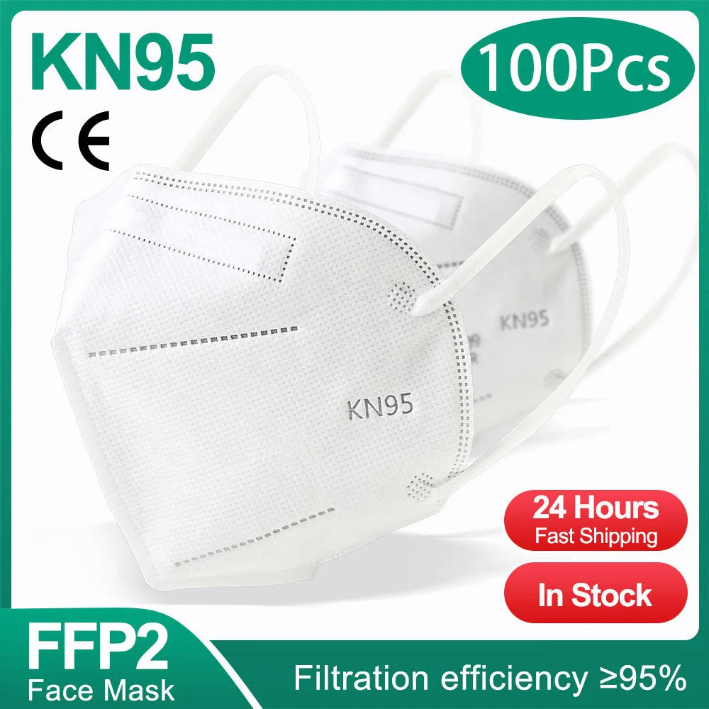 FFP2 KN95 Filter 5 Layers Disposable Face Mask (10/50/100/200 Pcs)