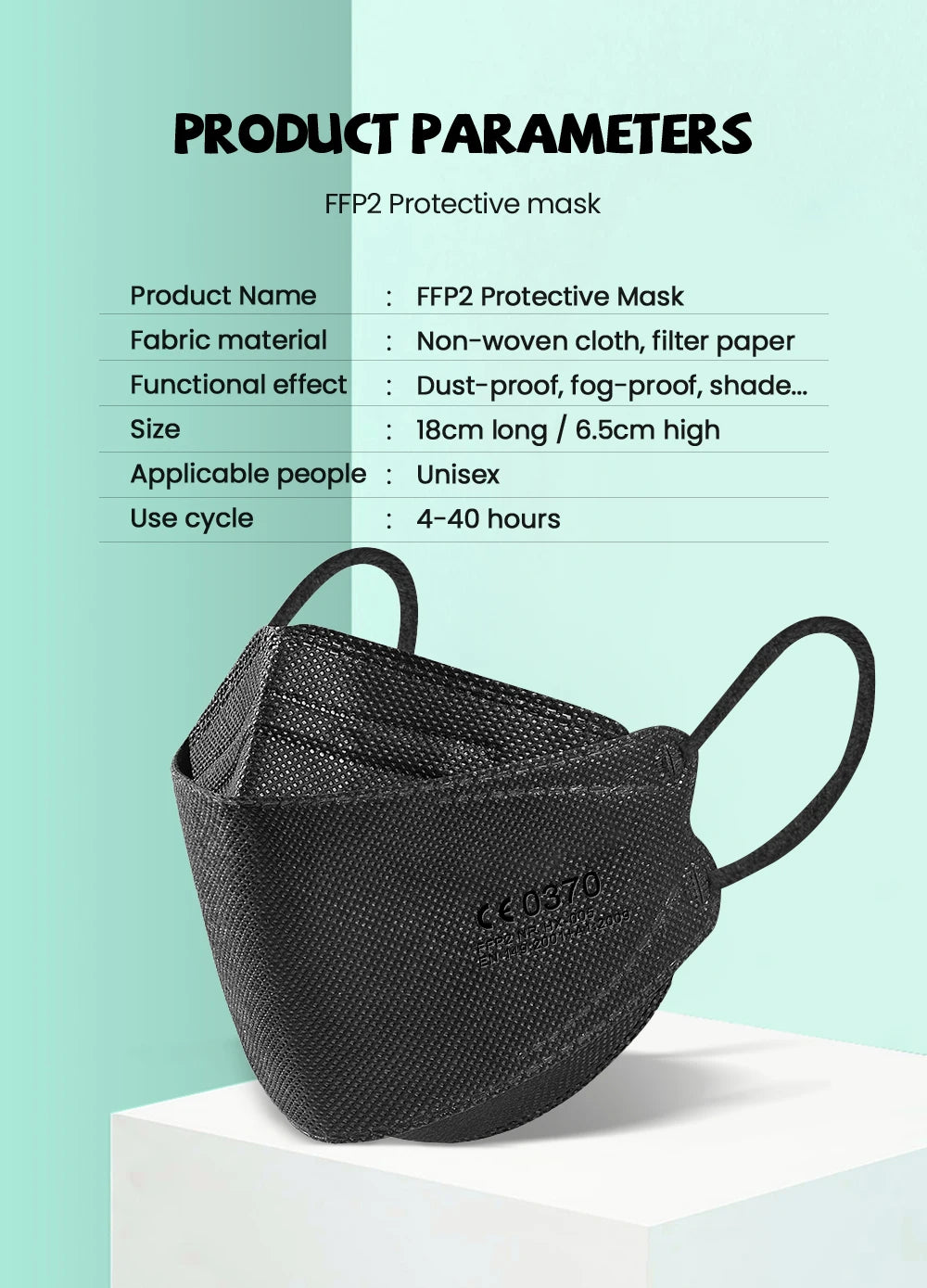 Kids KN95 Face Mask FFP2 4 Layers (Fit 6-14 Years) - 50/100/200 Pcs
